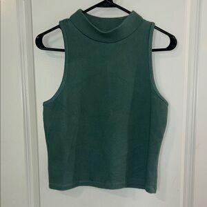 A New Day Green Sleeveless Crop Tank Top